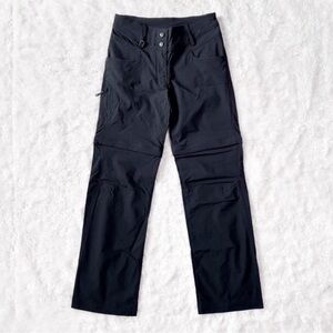 Salomon Women Black Nylon Convertible Hiking Pants US2 Gorpcore Outdoor Trekking